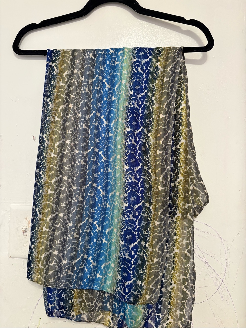 Blue Multi-Stripe Swim Cover-Up Wrap